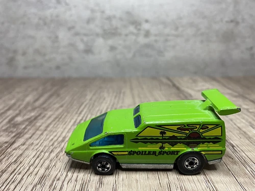 1976 HOT WHEELS SPOILER SPORT GREEN VAN WITH YELLOW BLUE & RED