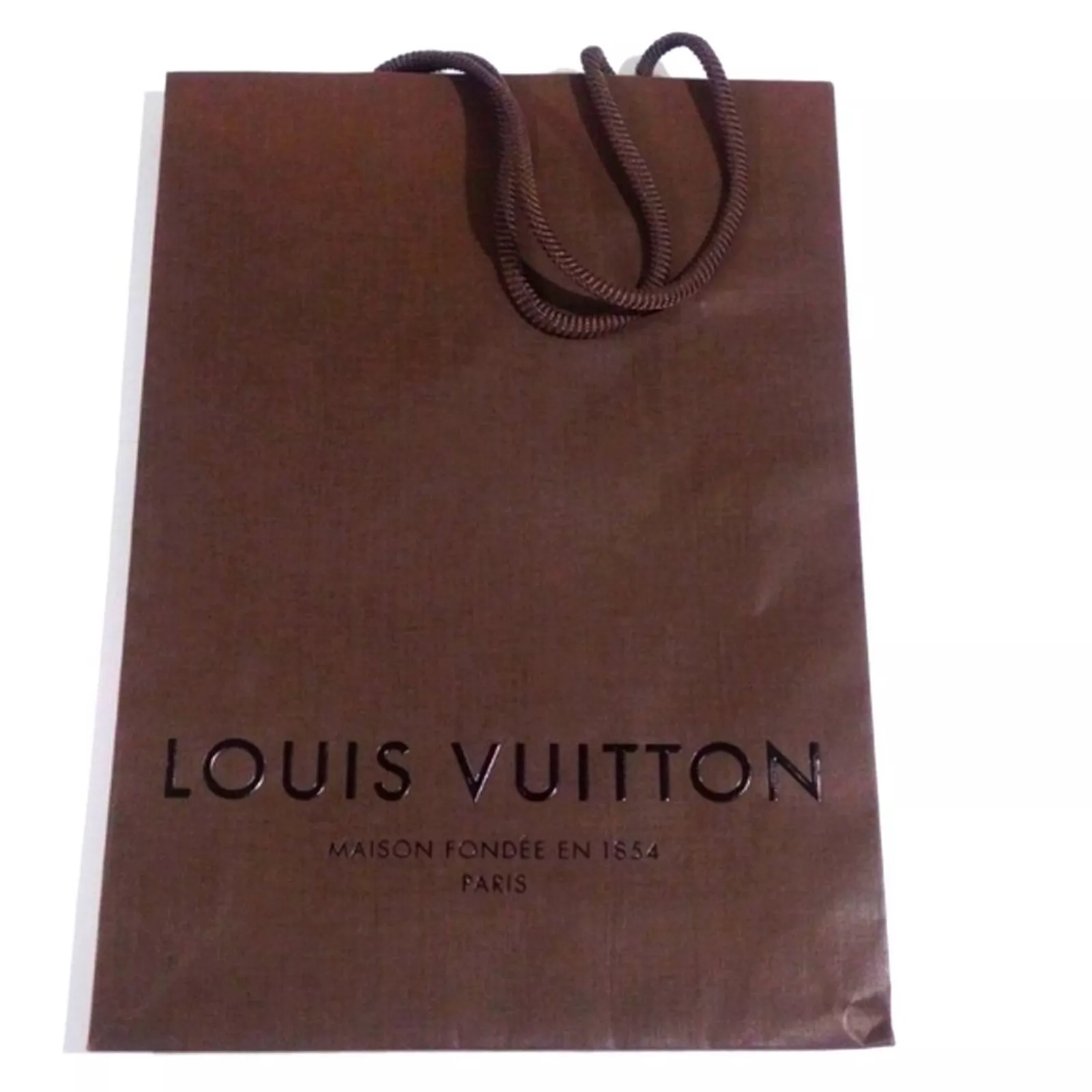Sac cadeau/sac à poussière Louis Vuitton en papier vide marron et noir 7,75 x 11 x 2,5 pouces