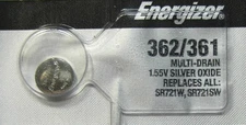 1 Energizer Silver Oxide SR721SW SR721W SR721 1.55V Battery