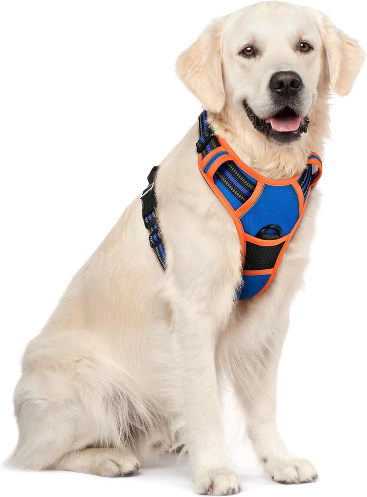 Dog Harness No Pull with 2 Leash Clips, Adjustable Soft Padded, Reflective Oxfor