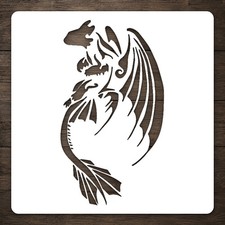 Reusable Dragon With Fish Tail Mylar Stencil for DIY Wall Art Stencil Template