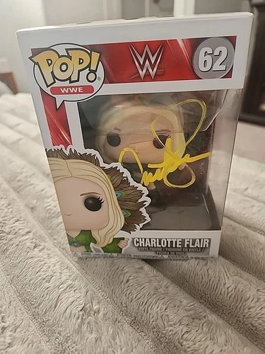 Charlotte Flair Autographed WWE 62 Funko Pop - C