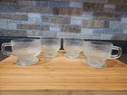 4- Indiana Glass Crystal Icemugs ,textured "tree bark"pattern &  A Footed Design — photo 5