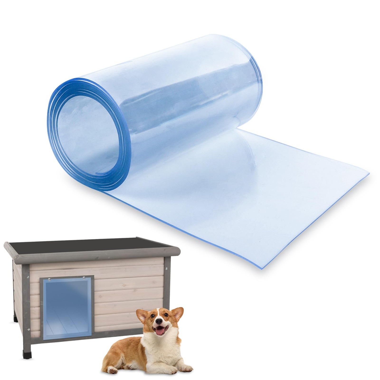 8' x 7.6" Plastic Door Strips - Vinyl Strip Curtain, 0.08” Thick, Easy Install