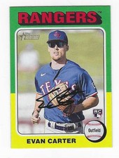 2024 Topps Heritage Baseball Texas Rangers Evan Carter Rookie Card #170. rookie card picture