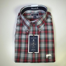 Club Room Men's RegularFit Randall Plaid Dress Shirt grey/red/white 17 32-33 60