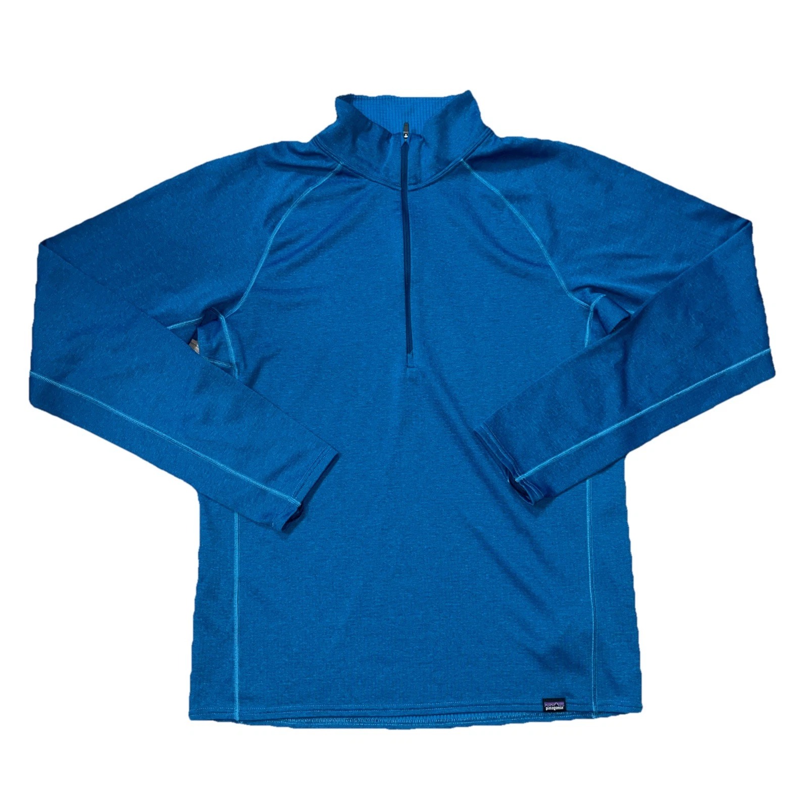 Patagonia Capilene Baselayer Midweight Zip-Neck Pullover Mens M Blue Polartex