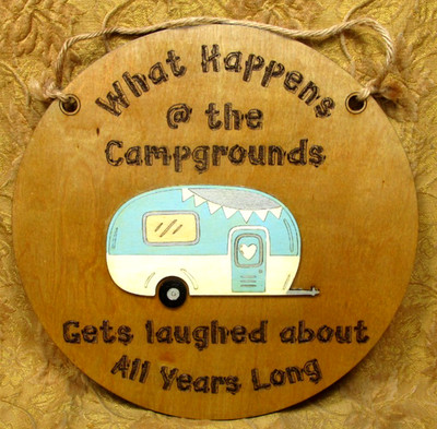 laser engraved MCM design camper/camping/camp sign wall decor on 11'' wood by me