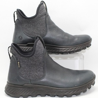 ECCO Exostrike Gore-Tex Yak Leather Boots Black/Dark Shadow Waterproof Womens 6