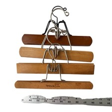 Vintage SETWELL WINSTON Wooden Pant Skirt Hangers Clamps Lot of 4