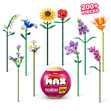 Zuru MAX Premium Building Bricks, Flowers Collection: Elegant Flower Stem Design