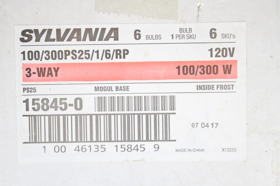 SYLVANIA PS25 3Way 100/200/300 Watt Mogul Base Replacement Light Bulb (6 Pack) - Image 3 of 3