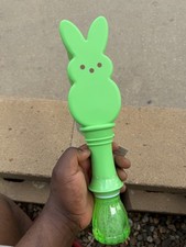New Green Peeps LED Lights Bubble Wand - Battery Operated Refillable