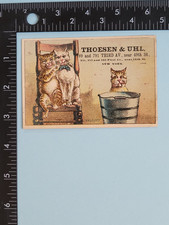 vintage trade card three Cats Advertising rocking chair furniture parlor stoves