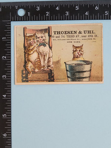 original victorian trade card three Cats Advertising Vtg furniture rocking chair