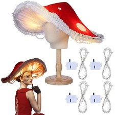 Yearntown LED Light up Mushroom Hat for Adults Women Cosplay One Size, Red