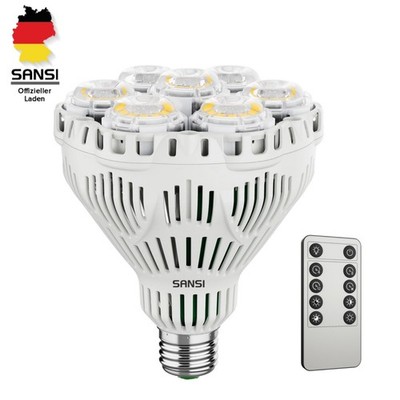 SANSI 40W LED Pflanzenlampe Vollspektrum Dimmbar Fernbedienung Gewächshaus E27