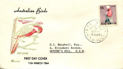 1964 Australian Birds Galah - Royal FDC