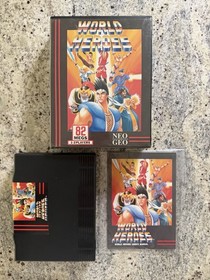 NEO GEO SNK WORLD HEROES 1 AUTHENTIC AES USA COMPLETE CIB CART MANUAL CASE US!