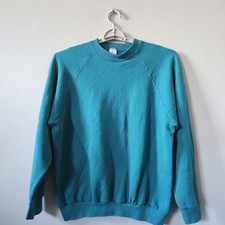 Vintage Fruit of the Loom Sweatshirt Men's Size XL Teal Casualwear Blank USA