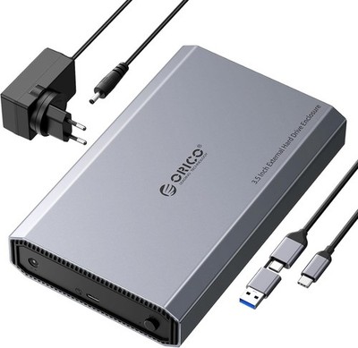Festplattengehäuse Aluminium 3,5 Zoll USB C 3.2 6Gbps für SATA HDD SSD 20 TB