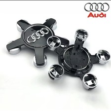 4 TAPPI COPRIMOZZO RUOTA CERCHI IN LEGA AUDI A 3 4 5 6 8 S TT Q3 Q5 Q7