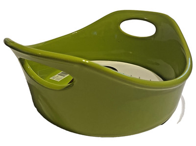 RACHAEL RAY 1.5 Round Open Baker Stoneware - Lime Green NEW