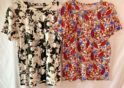 Bundle of Two Loft Tee's, Floral Pattern, Size XS