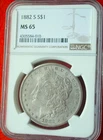 1882 S Morgan Silver Dollar- NGC MS65 EYE APPEAL RIM TONNING