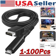 For Sony PS1 PS2 to HDMI Adapter Cable Game Console Audio Video Converter Lot