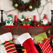 3PCS Christmas Stocking Holders for Mantel,No-Slip Heavy Duty Stocking Hooks,...