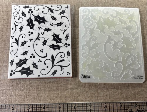 Hero Arts & Sizzix Holly Background Stamp & Coordinating Embossing Folder