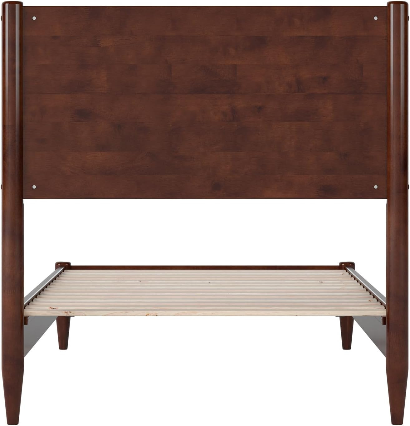 Pasadena Twin XL Solid Wood Low Profile Platform Bed in Walnut Finish