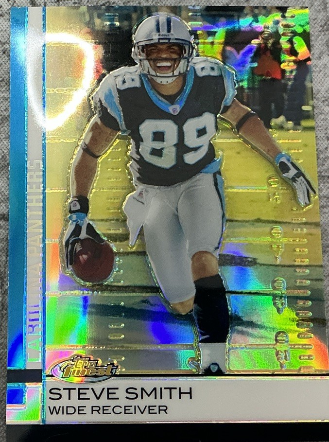 2009 Topps Finest - Steve Smith #30 Pigskin Refractor 66/75 Carolina Panthers