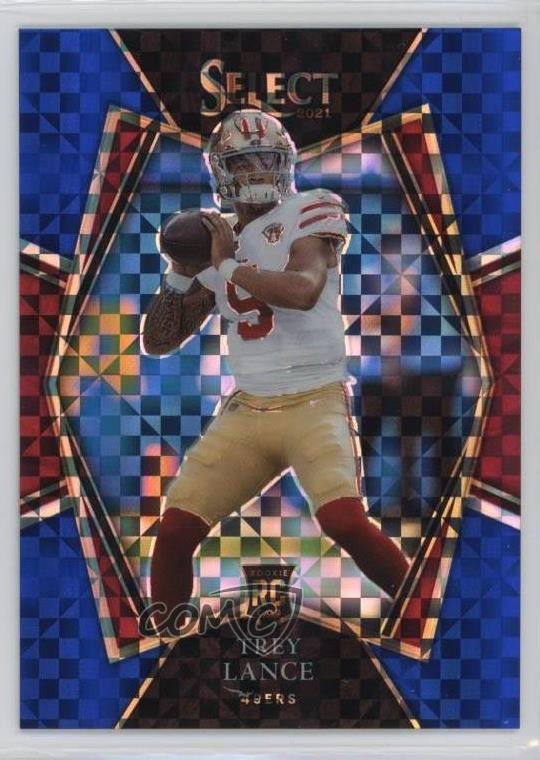 2021 Panini Select Premier Level Blue Prizm 18/149 Trey Lance #145 Rookie RC lz7