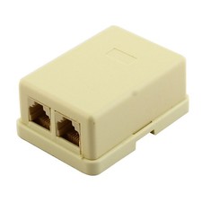 Office 2 Way RJ11 Female Connector Surface Mount Phone Cable