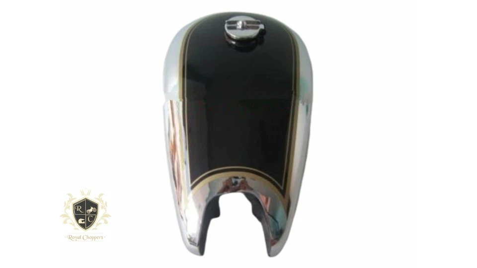 APTO PARA BSA Zb32 Gold Star tanque de gasolina cromado pintado negro 1950 + tapa de gasolina Foto 3 de 4