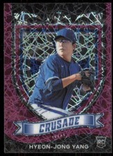 2021 Panini Crusade Purple Velocity Prizm Hyeon-Jong Yang RC #10 Rangers