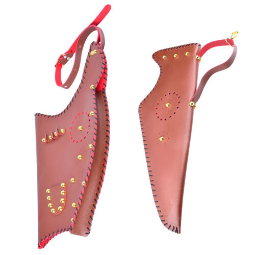 Traditional Recurve Bow Bag Arrow Quiver Leather Holder Waist Hip Longbow Target - Picture 12 of 17