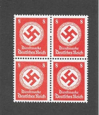 MNH stamp block PF08   Sc 096  Third Reich Large Swastika  WWII Germany  1942
