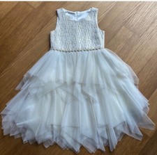 American Princess Girl Formal Tule Embellished Waist Elegant Gold Dress Size 8