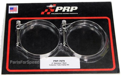 PRP 7079 4'' Collector Tube Clamps for Header Tether T-Bolt NHRA Accepted