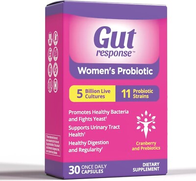 Gut Response  Women Probiotic 30 One Daily Capsules Slows Down Digestive Aging