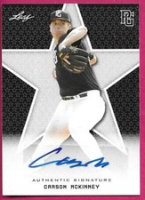 2020 Leaf Perfect Game National Baseball CARSON MCKINNEY Black Autograph 50/50