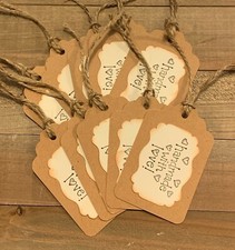 Set of 10 Handmade Gift Tags, Handmade with Love, Stamped