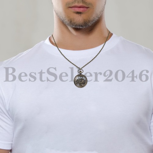 Men Women Steampunk Bronze Pocket Watch Quartz Necklace Pendant Christmas Gift - 第 20/81 張圖片