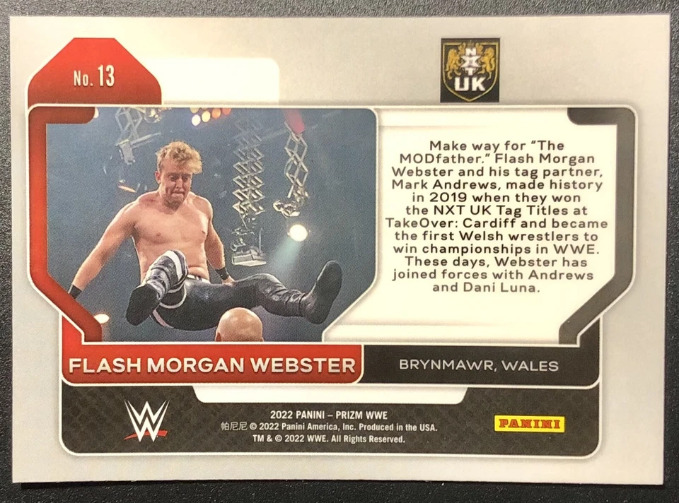 2022 Panini Prizm WWE - #13 Flash Morgan Webster (RC) - Image 2 of 2