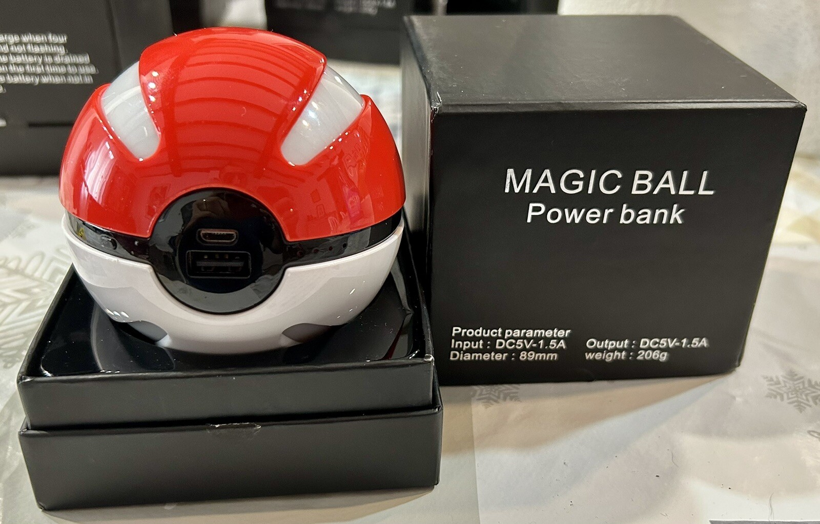 Power Bank Pokémon Pokeball chargeur portable USB pour smartphone et console portable