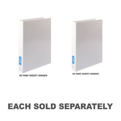 Bantex 4 D Ring Insert Binder Heavy Duty Design for Home Office School 38mm A3