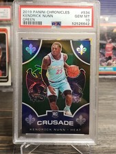 Kendrick Nunn 2019 Panini Chronicles Crusade Green Prizm #534 RC PSA 10